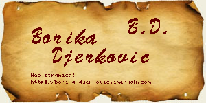 Borika Đerković vizit kartica